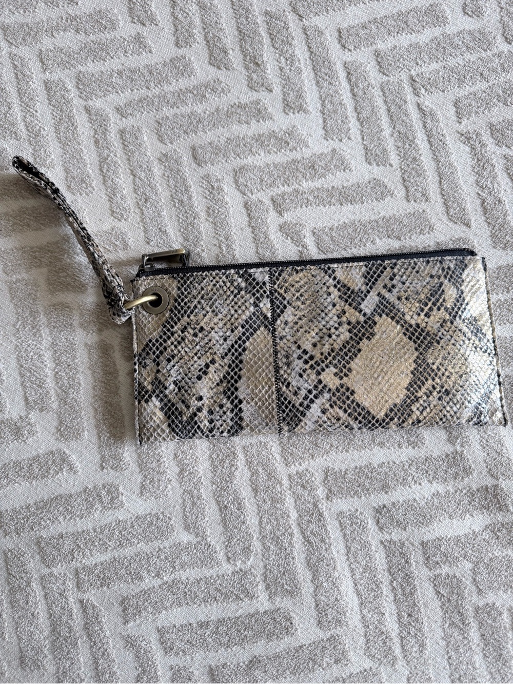 HOBO Snake-Print Wristlet Clutch